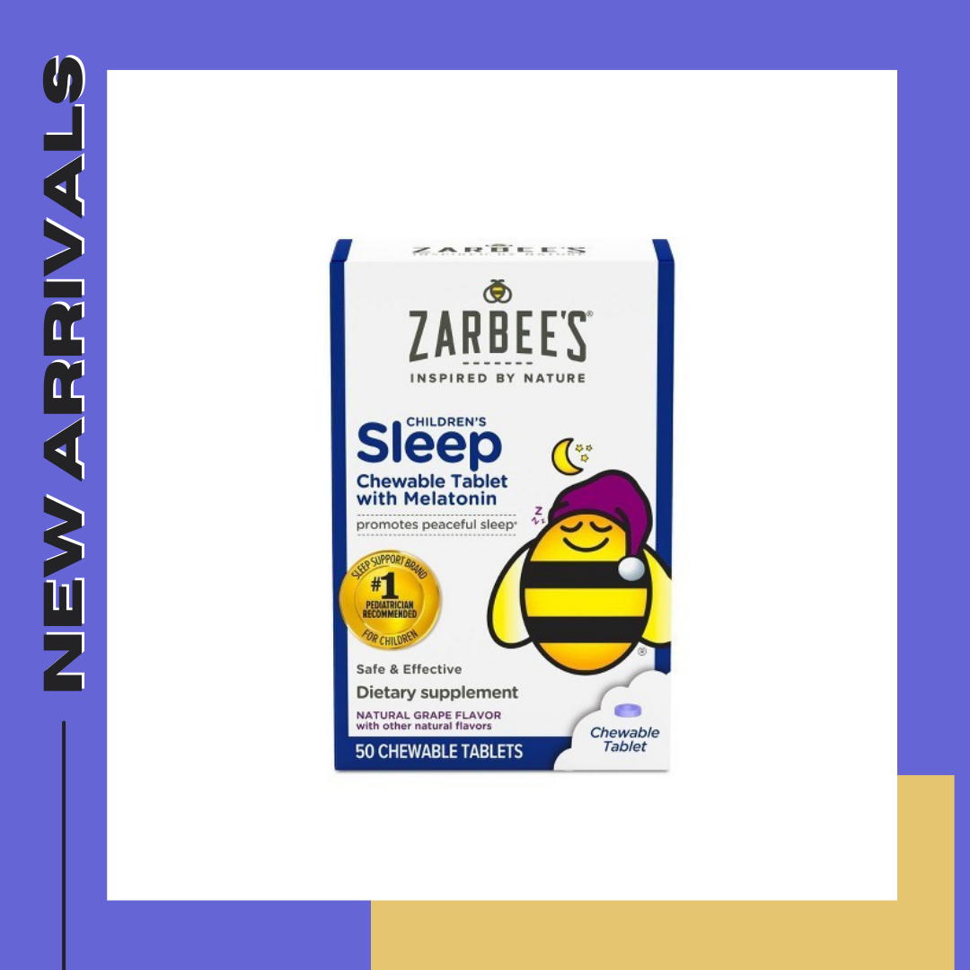วิตามินนอน สำหรับเด็ก Zarbee's Naturals Children's Sleep with Melatonin Natural Grape 50 Chewable Tablets