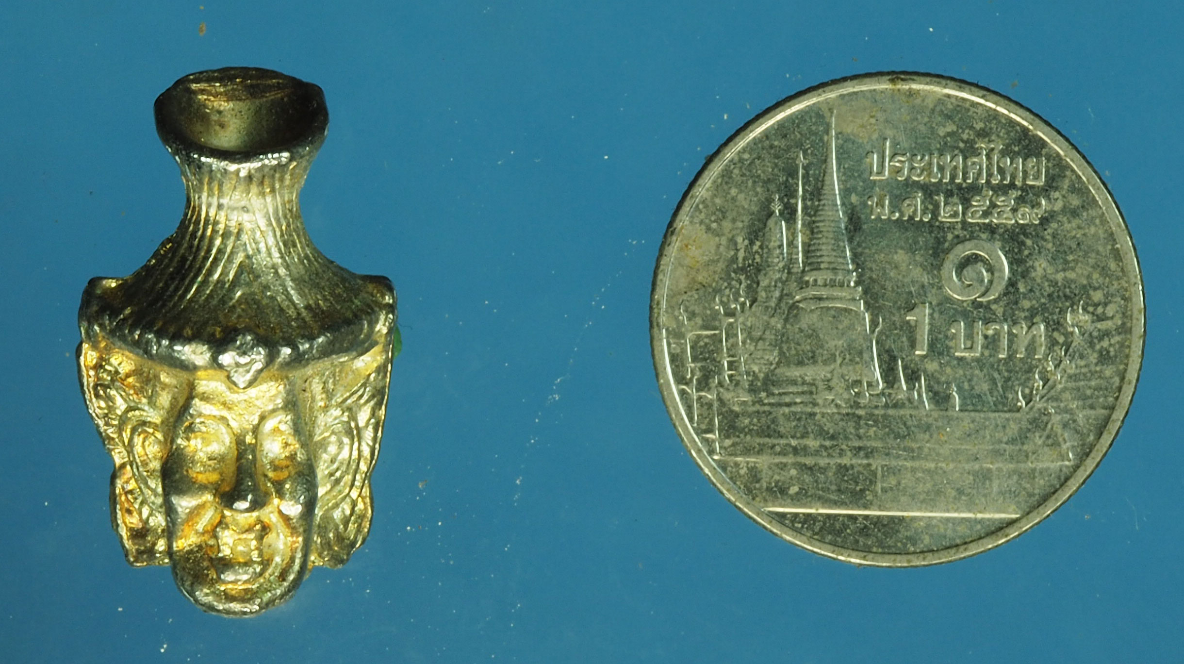 A236 เศียรพ่อแก่ เนื้อตะกั่วชุบทอง ไม่ทราบที่และปีสร้าง 8