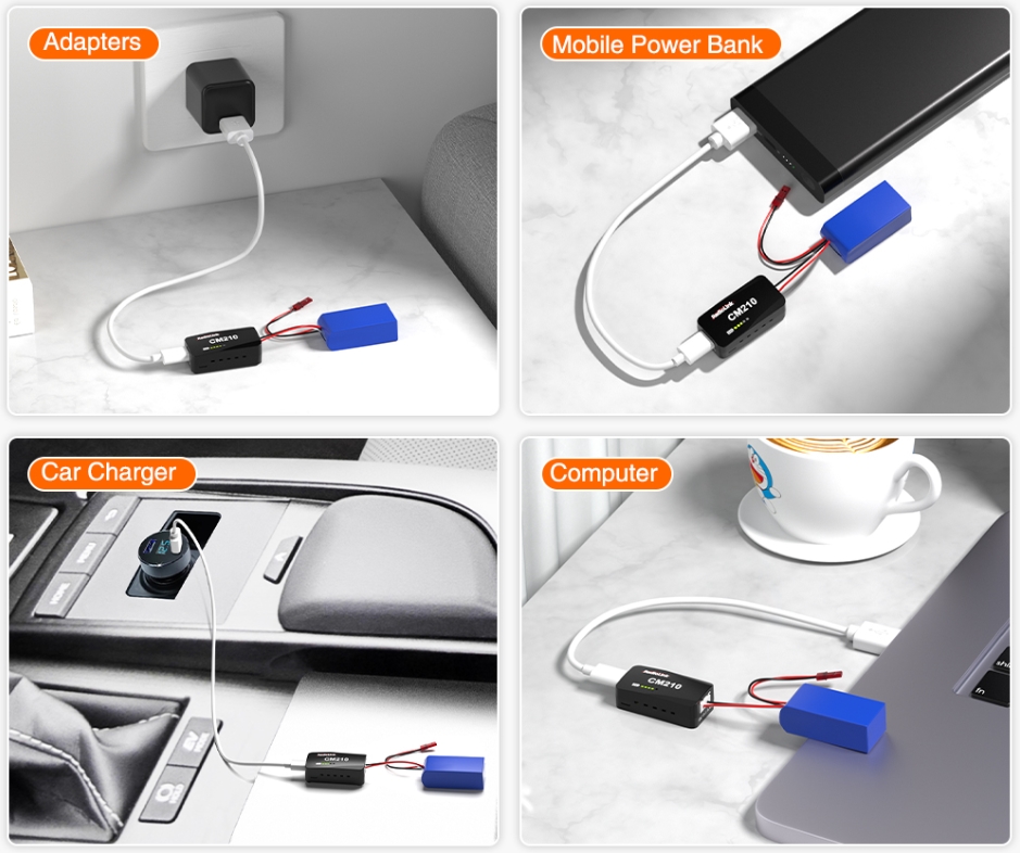 Radiolink CM210 20W 1.5A Faster 2S 7.4V LiPo Battery Balance Charger USB Type-C Connector