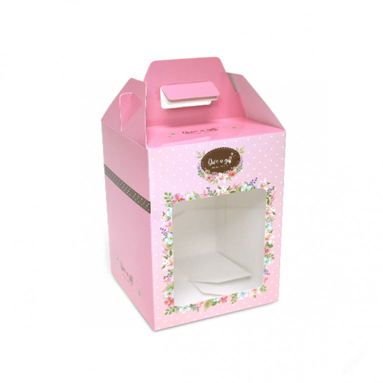 20ใบ ราคาขายส่ง กล่องทรงมือจับด้านบน กล่องสำหรับจัด GIFTSET กล่องใส่คุกกี้-ขนม ข้าวสาร ของชวัญ ของชำร่วย ขนาดกล่อง 10.8 x 10.8 x 14.5 เซนติเมตร (รุ่น BK65W)