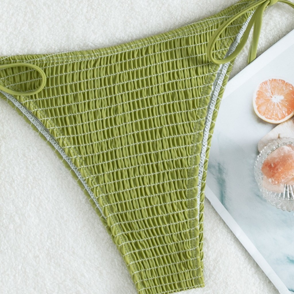 ชุดว่ายน้ำ เซ็กซี่ บิกินี่ ผ้าปั๊ม ผูกหลัง SW079