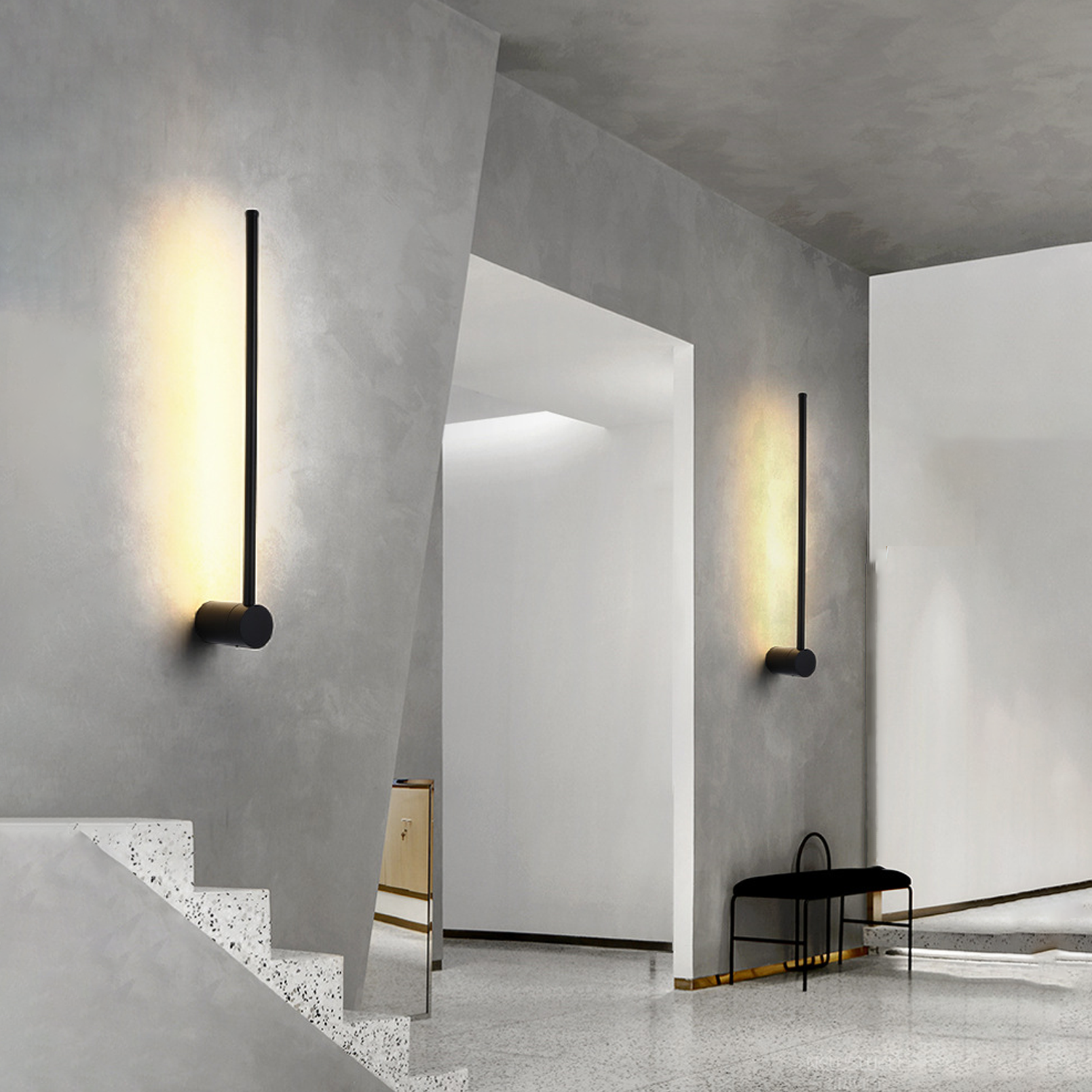 โคมไฟติดผนัง Wall lamp Wrought Iorn Base, Alminum Alloy lamp Body LED