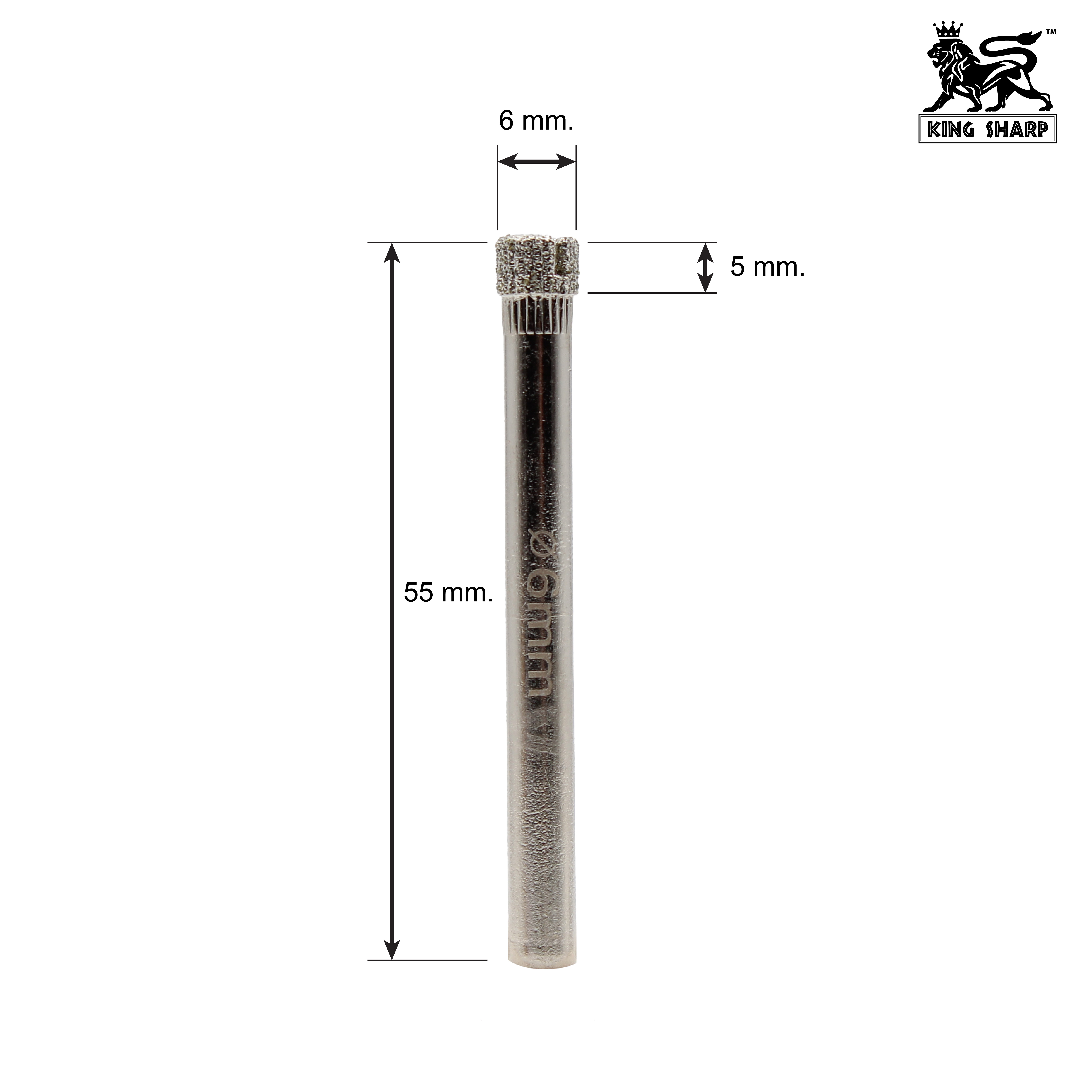 เพชรเจาะกระจก KINGSHARP (P) 6x55 mm.