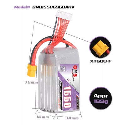 แบต GNB 6เซล 300-5000mah HV XT30 XT60 XT90 แบตสำหรับ RC รถ เรือ เครื่องบิน โดรน หุ่นยนต์ มีให้เลือกหลายขนาดความจุ