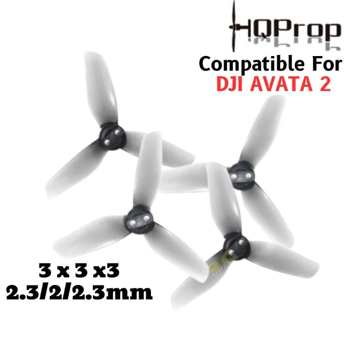 HQProp 3X3X3 for Avata 2 Grey (2CW+2CCW)-Poly Carbonate 1ถุง 4ใบ ใบพัดสำหรับ DJI Avata 2