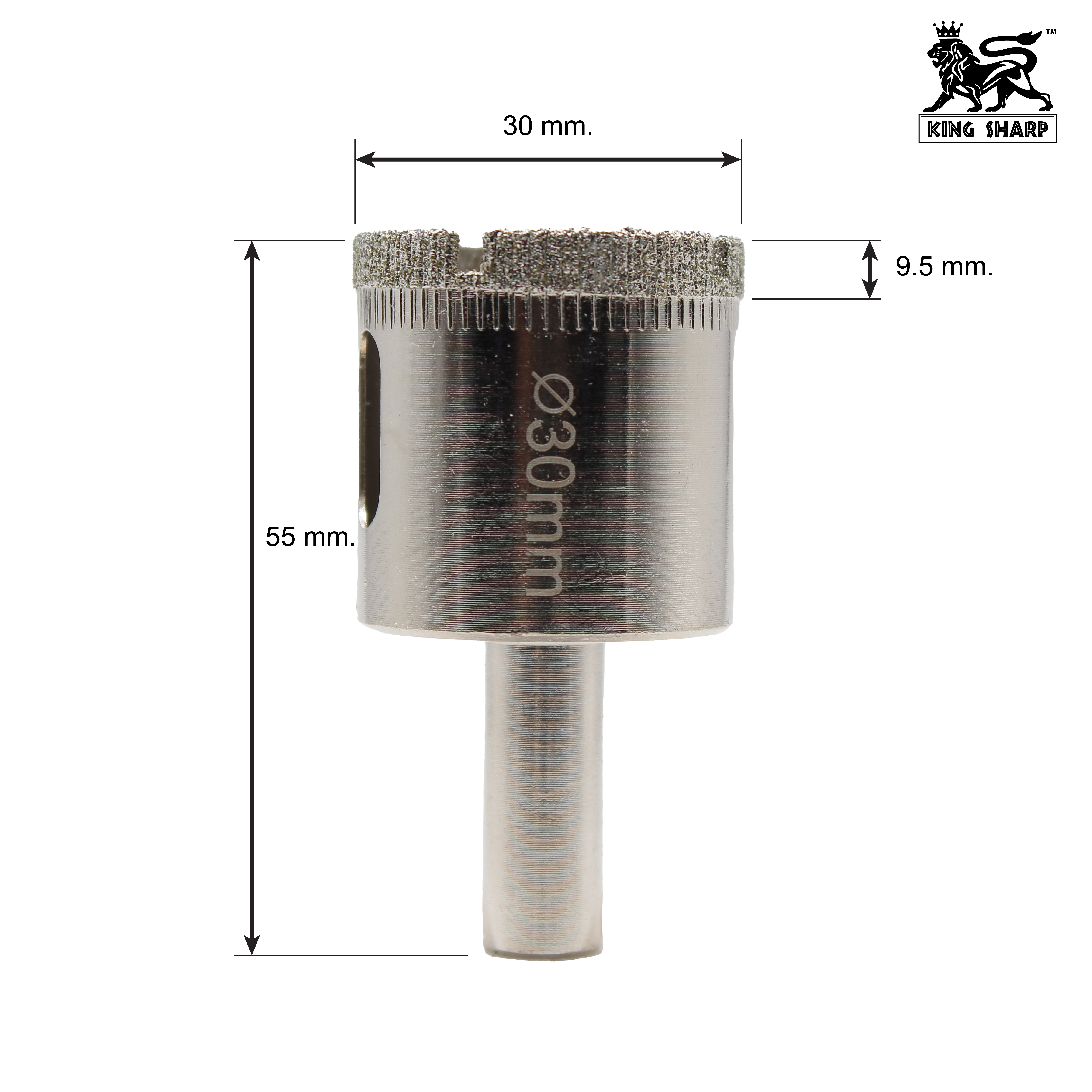 เพชรเจาะกระจก KINGSHARP (P) 30x55 mm.