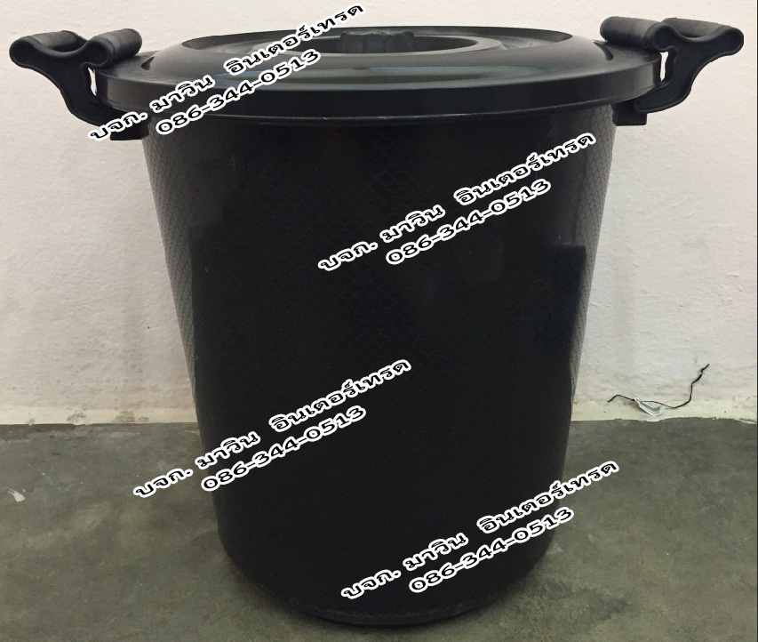 ถังขยะอินทรีย์ ถังขยะเปียกใส่เศษอาหาร ถังตัดก้น สีดำ และสีอื่นๆ พร้อมฝาปิด หูพลาสติกล็อคได้