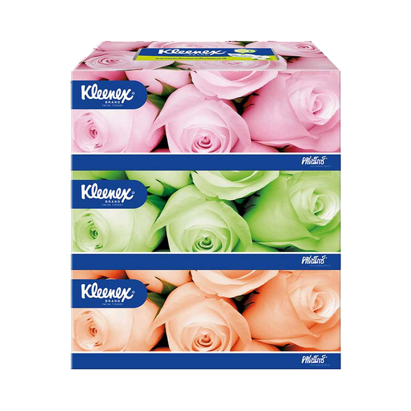 8850039711017 คลีเน็กซ์ กระดาษเช็ดหน้า ลายดอกไม้ บรรจุ 150 แผ่น