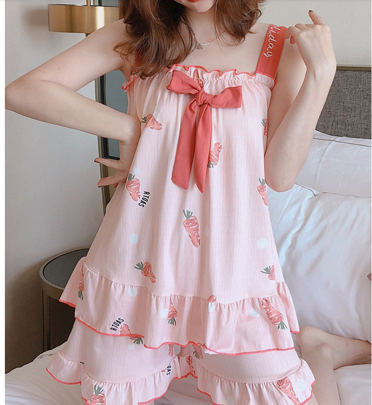 ชุดนอน set 2 ชิ้น แครอทชมพู น่ารักๆ SL013