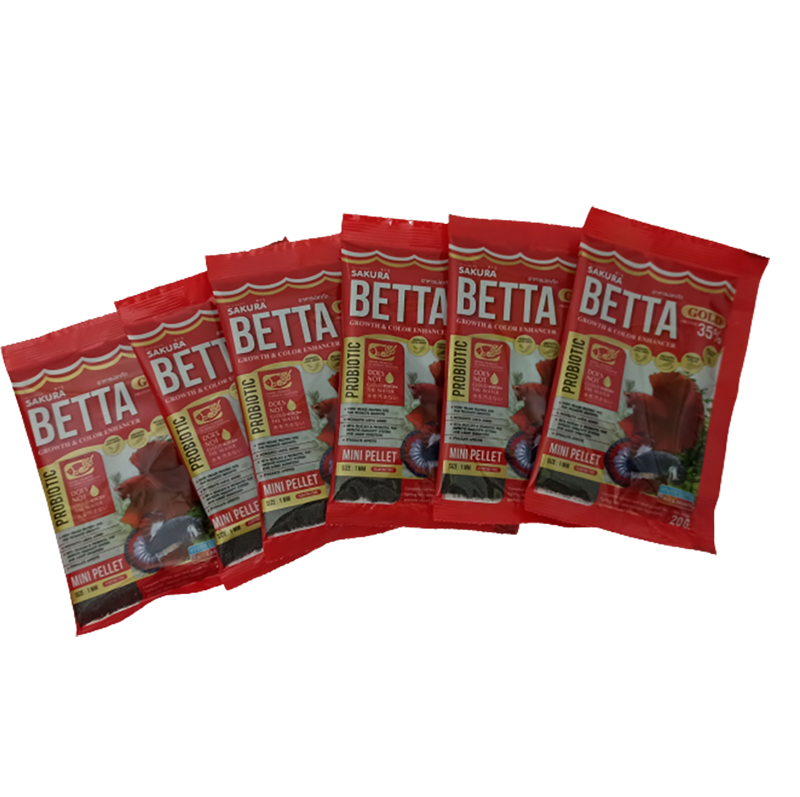 SAKURA ปลากัด 20 g.(อาหารปลากัด เร่งสี เร่งโต ป้องกันโรค น้ำไม่ขุ่น)