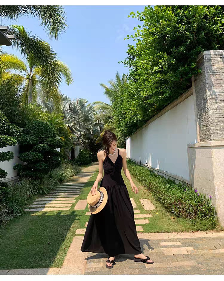 เดรสยาว โชว์หลัง พร้อมส่ง CN6826