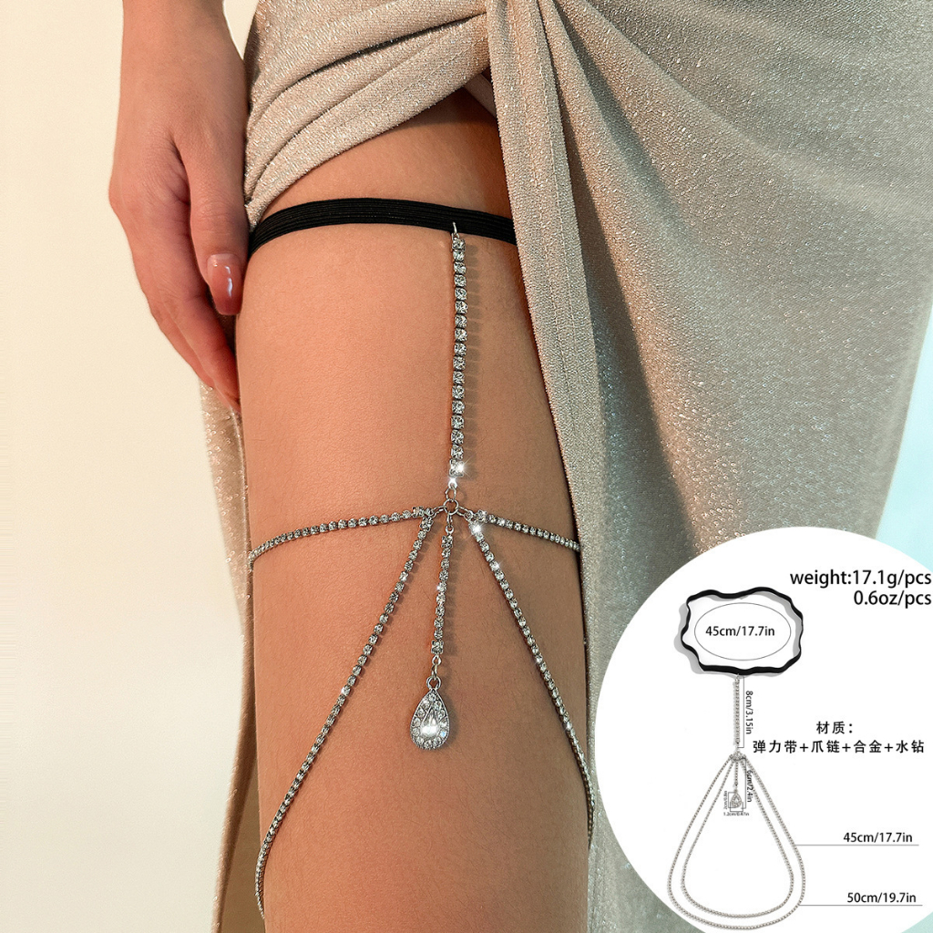 สายโซ่คล้องต้นขา สร้อยประดับต้นขา สายฝอ เครื่องประดับสำหรับผู้หญิง