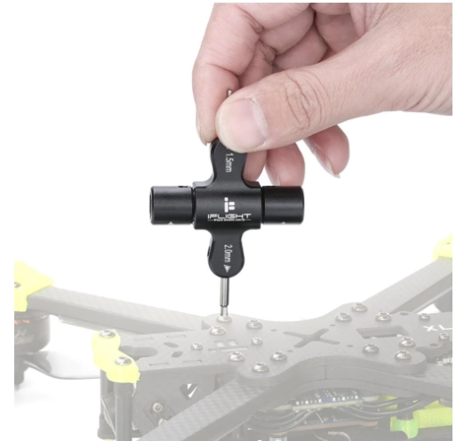 iFlight Quad Wrench Tool with One Way Bearing ตัวถอดใบพัด พร้อมหกเหลี่ยม เบอร์ 1.5mm - 2.0mm