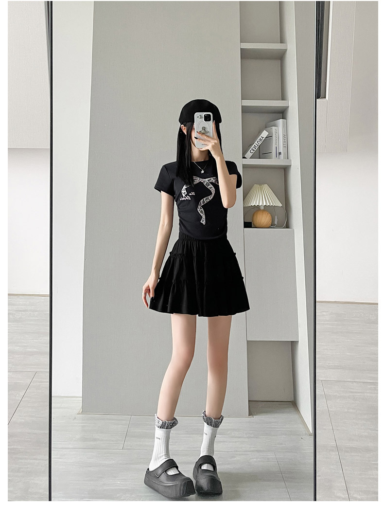 กระโปรงมินิแต่งระบาย กระโปรงน่ารัก รหัส JB4206