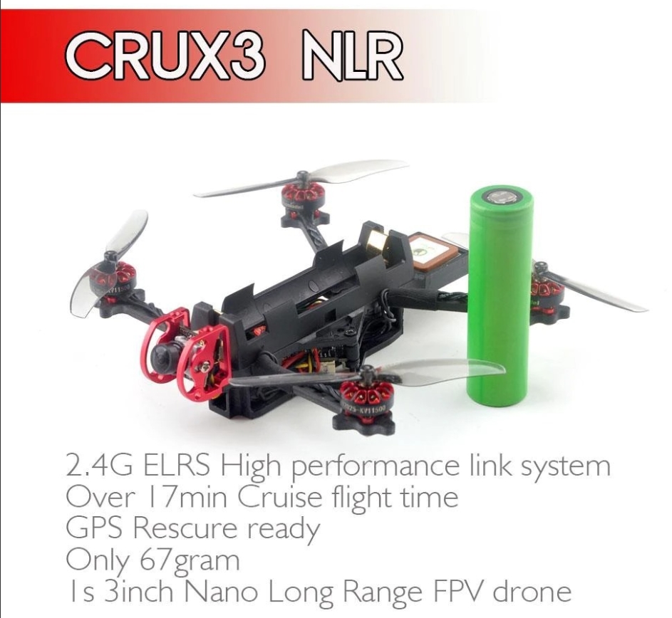 Happymodel Crux3 NLR 1S ELRS 18650 Nano Long Range