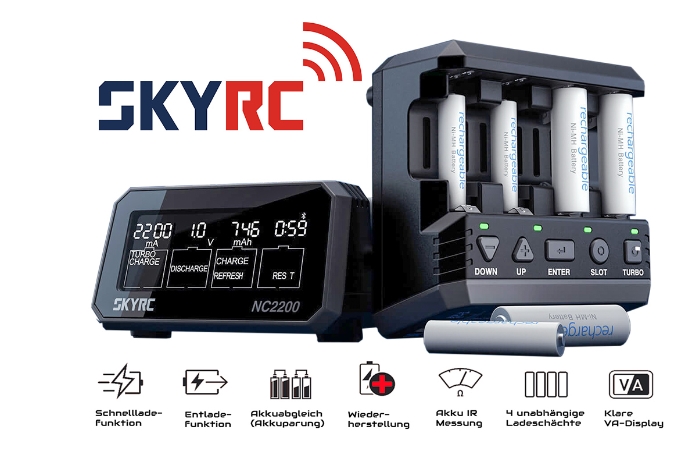 SkyRC NC2500 Pro NC2200 NC1500 AA/AAA เครื่องชาร์จถ่าน NI-CD , NI-MH