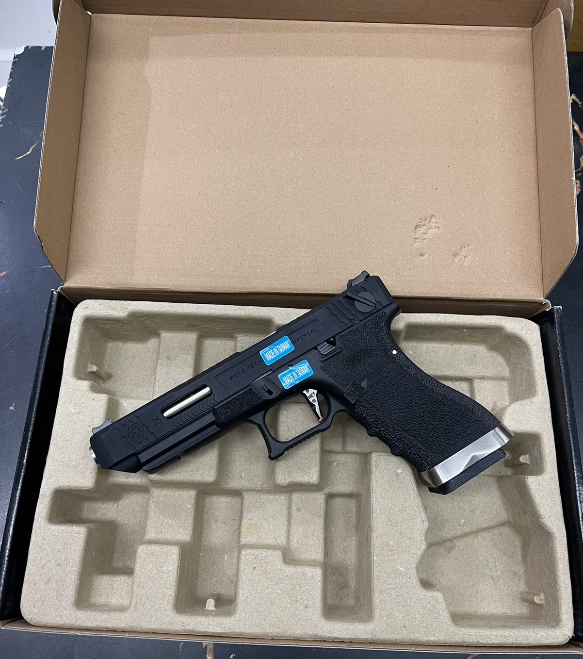 Glock 35 G-Force T5 เฟรมดำ สไลด์ดำ ท่อเงิน - WE