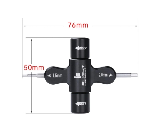 iFlight Quad Wrench Tool with One Way Bearing ตัวถอดใบพัด พร้อมหกเหลี่ยม เบอร์ 1.5mm - 2.0mm