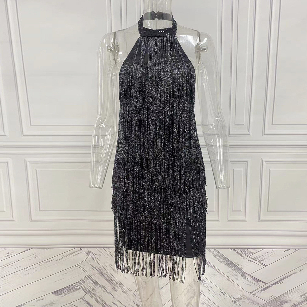 เดรสพู่ ขาววิ๊ง เดรสงานปาร์ตี้ เดรสออกงาน เดรสวิ๊ง LY3989