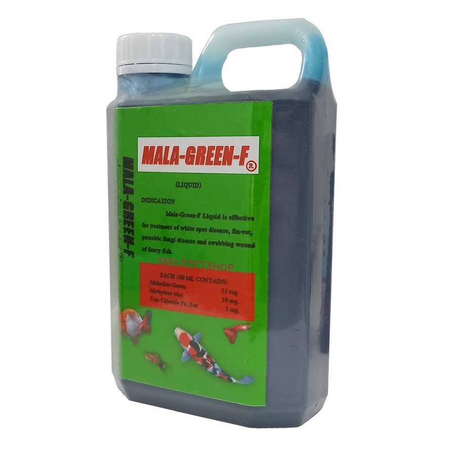 SC MALA-GREEN-F (น้ำยากำจัดเชื้อโรคในน้ำ ลดคลอรีน รักษาจุดขาว ตกเลือด เน่าเปื่อย ซึม เบื่ออาหาร)