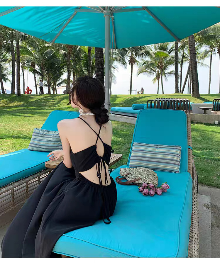 เดรสยาว โชว์หลัง พร้อมส่ง CN6826