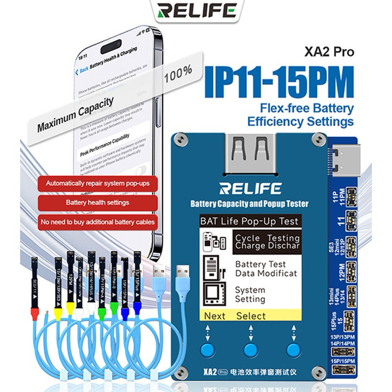 Relife XA2 Pro เครื่องทดสอบประสิทธิภาพแบตเตอรี่ สำหรับIP 11-15PM