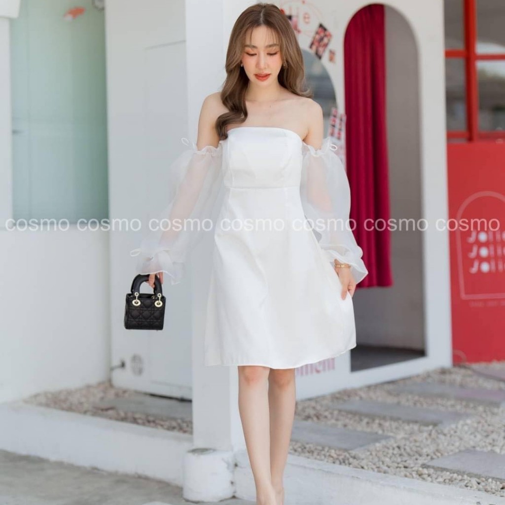 ชุดเดรส ออกงาน เปิดไหล่ ชุดเที่ยว ชุดออกงาน งานเลี้ยงปาร์ตี้👗