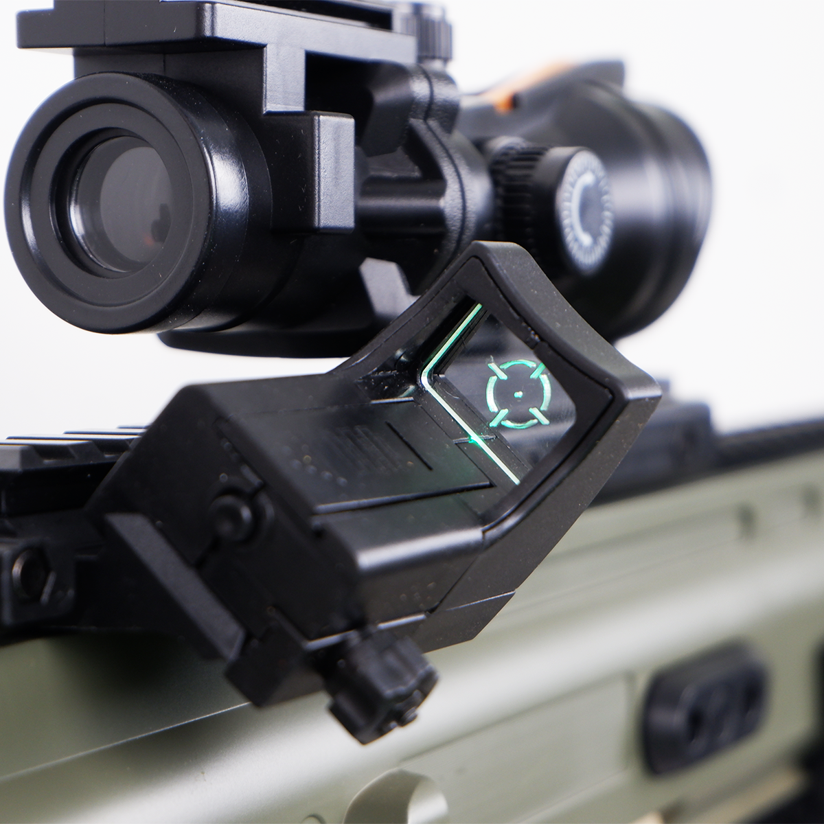 (30)SCAR สีทราย ตัวท็อป 220FPS ปืนเจลไฟฟ้า ของเล่นยิงรัวได้ Semi Auto ได้