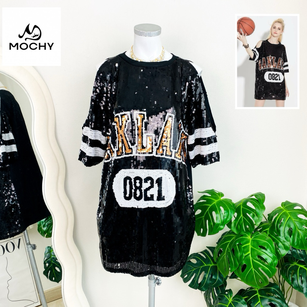 ไซด์ S-XL made in USA.🌸เดรส เว้าไหล่ แนวสตรีท งานเกล็ดวิบวับ สีเงิน/ดำ ใส่ออกงาน ทรงเข้ารูป เดรสออกงาน ชุดปาร์ตี้