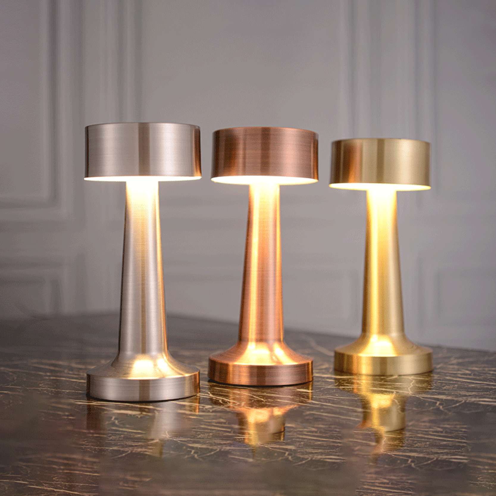 โคมไฟตั้งโต๊ะ Table mini desk Lamp Metal + Acrylic LED Adjustable to 3 levels