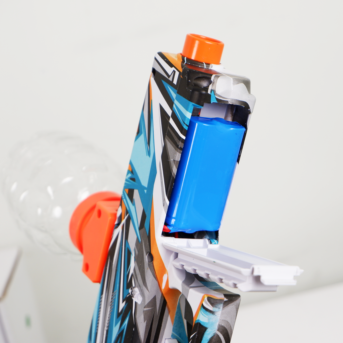 (28)GLOCK Small สีฟ้ากราฟิก ปืนเจลไฟฟ้า ของเล่น ยิงรัวได้