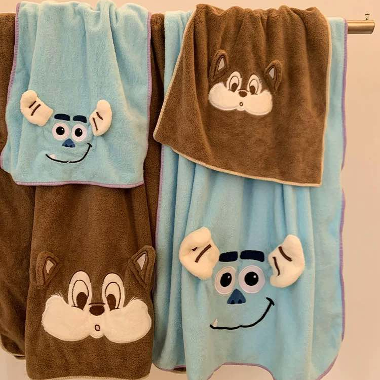 เซทผ้าเช็ดตัว ลายการ์ตูนน่ารัก ผ้านุ่มพิเศษ