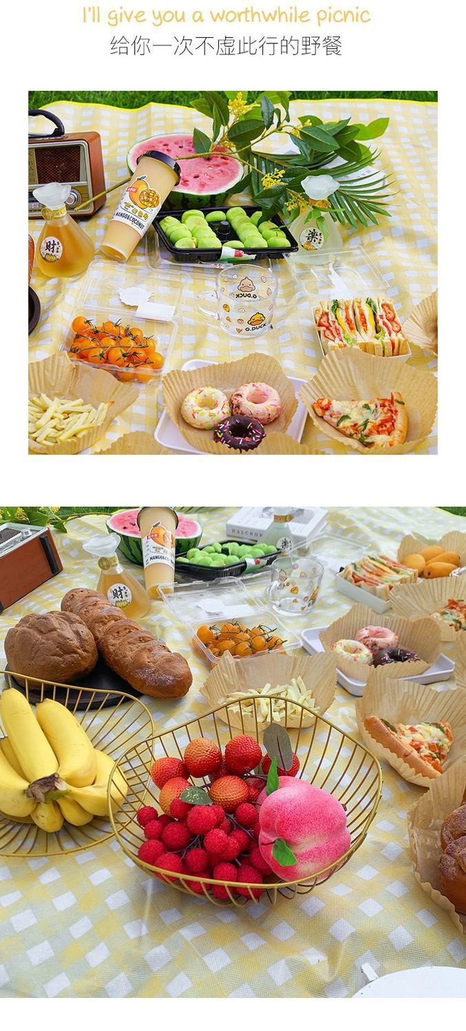 เสื่อปิคนิค พร็อพถ่ายรูป เสื่อปูนั่ง กันน้ำ สก็อตเหลือง,ชมพู