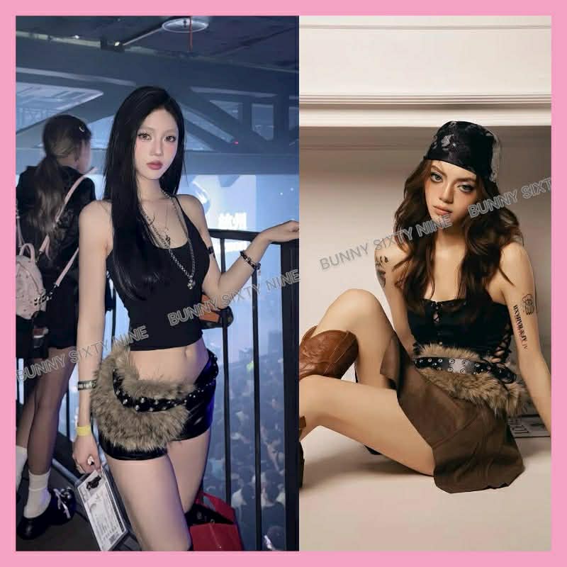 เข็มขัด คาวบอย แต่งขนนุ่มฟู ยอดฮิต พร้อมส่งในไทย