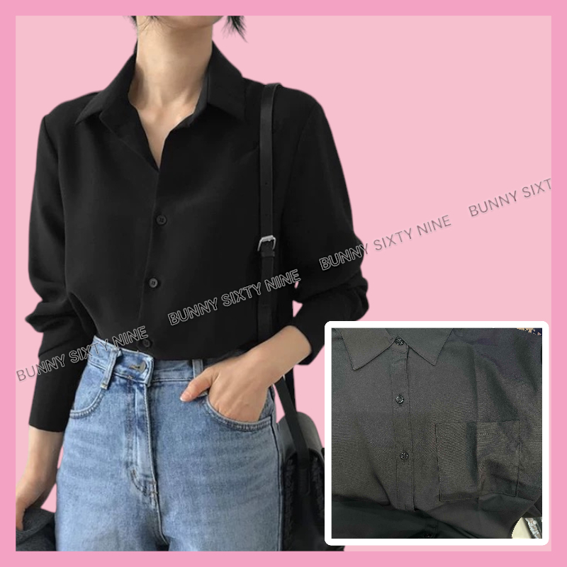 เชิ้ตดำ เสื้อเชิ๊ต รุ่นกระเป๋าหน้า รหัส TS904