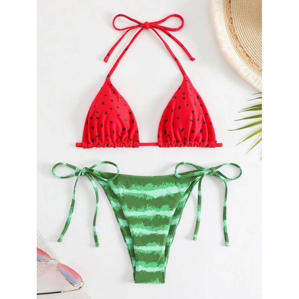 บิกินี่ ชุดว่ายน้ำ แตงโม เซท 2 ชิ้น SW046