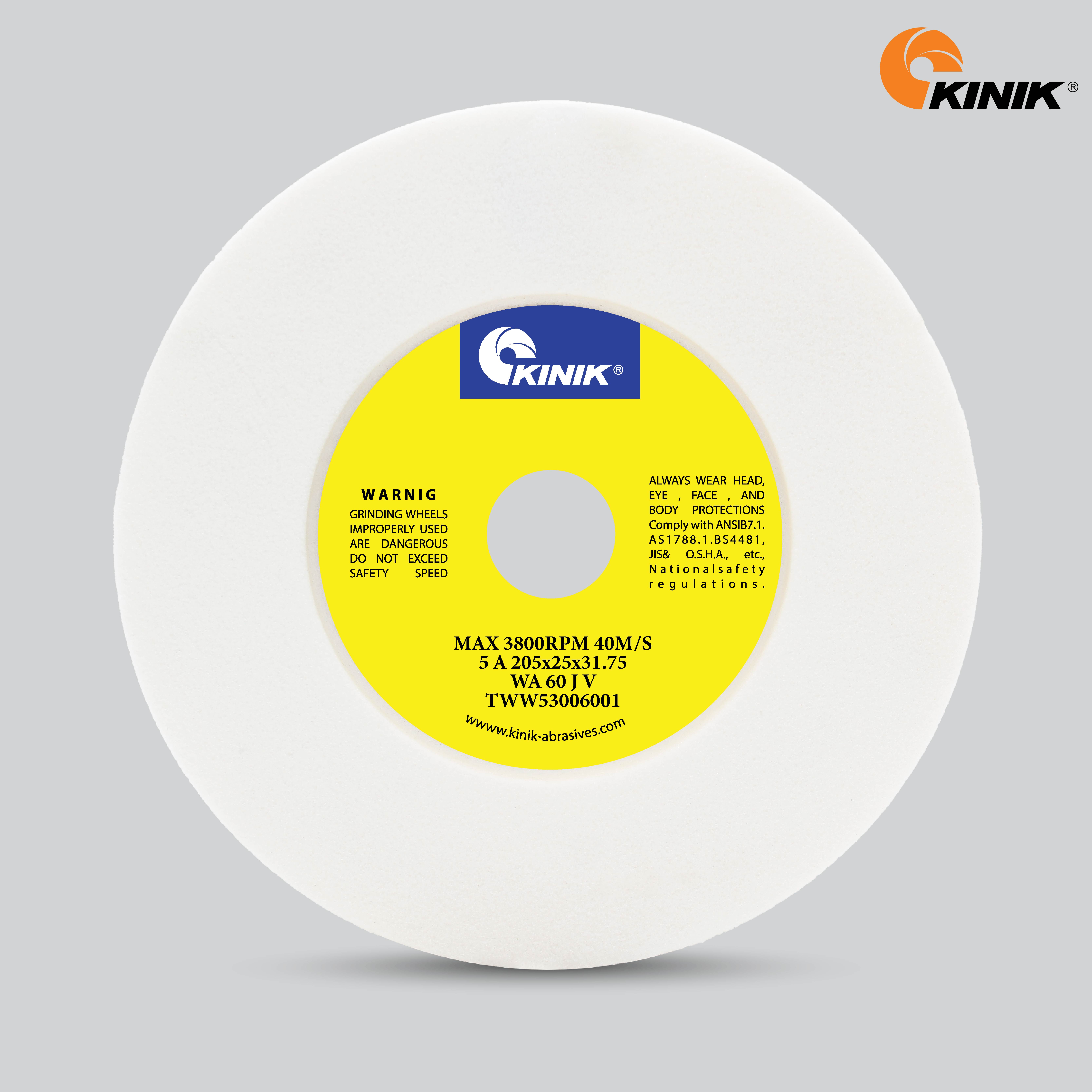 หินเจียร KINIK WA60JV5A 205x25x31.75 mm.