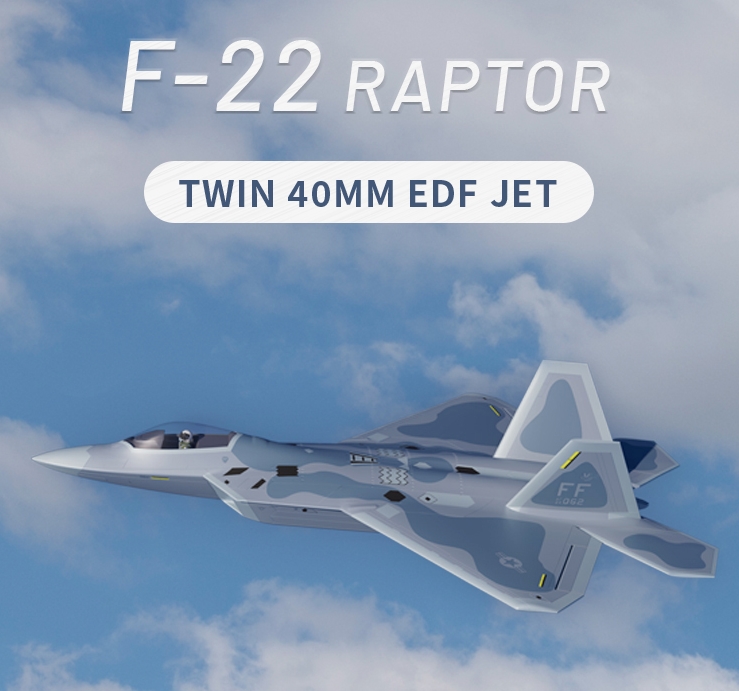 เครื่องบินไฟฟ้า XFly F-22 Raptor Twin 40MM EDF Jet [ในชุดไม่รวม รีโมท และ แบต]