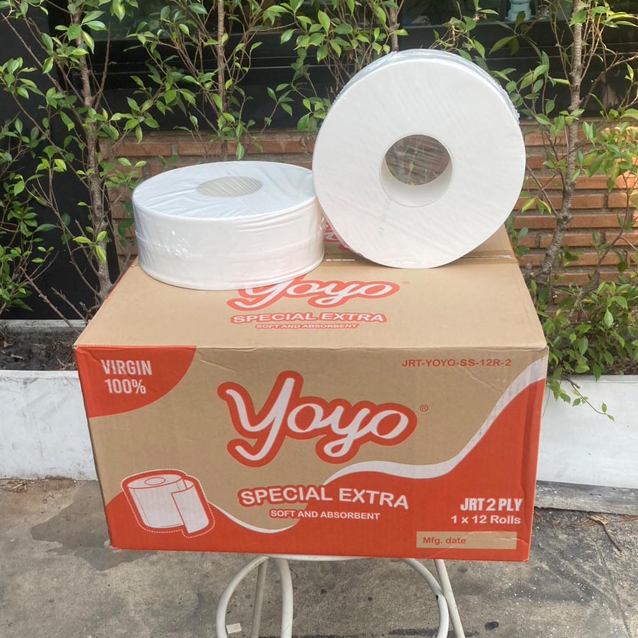 กระดาษชำระม้วนใหญ่ JRT YOYO 2 ชั้น