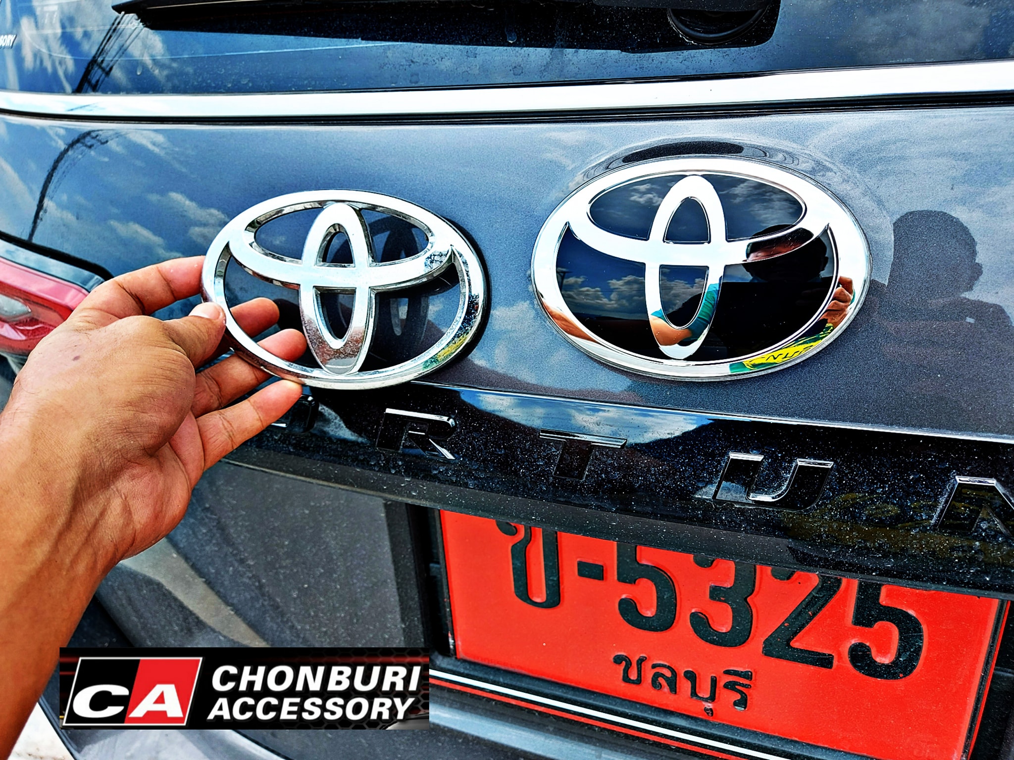 โลโก้แก้วสำหรับด้านหลัง MADE IN JAPAN โตโยต้า ฟอร์จูนเนอร์