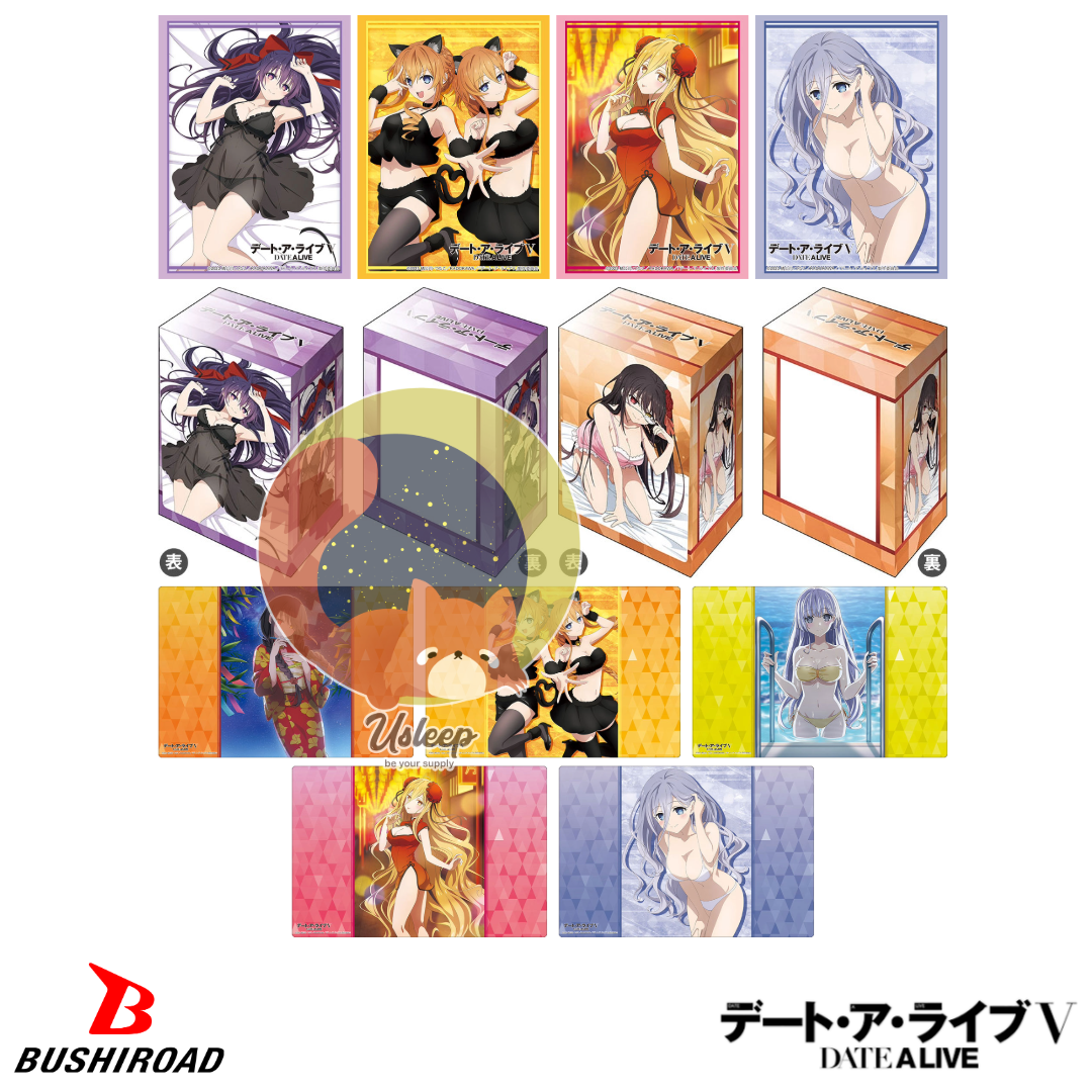 [PRE-ORDER] Bushiroad Sleeve & Deck Holder V3 & Rubber Mat V2 Date A Live V: Tohka Yatogami, Kaguya Yamai & Yuzuru Yamai, Mukuro Hoshimiya, Mio Takamiya Swimsuit ver.