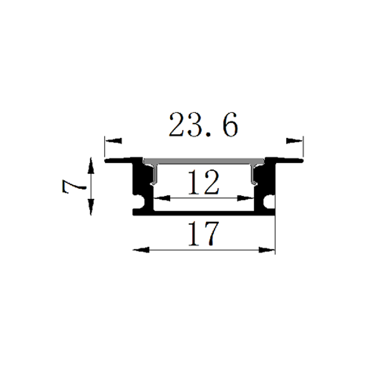 รางไฟเส้น อลูมิเนียม Track Aluminum Profile 205 Black