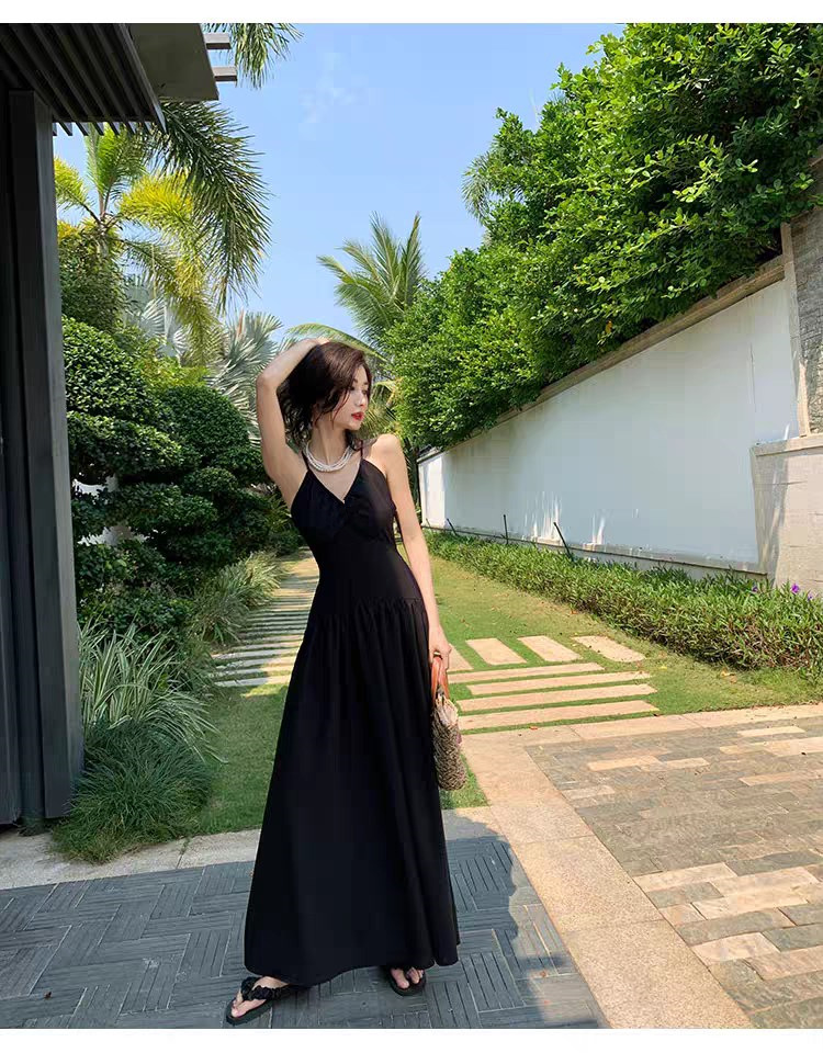 เดรสยาว โชว์หลัง พร้อมส่ง CN6826