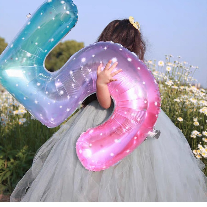 ลูกโป่งตัวเลข 0-9 สีพาสเทล ลูกโป่งฟอยล์ ลูกโป่งวันเกิด ปาร์ตี้เทศกาลต่างๆ PT009