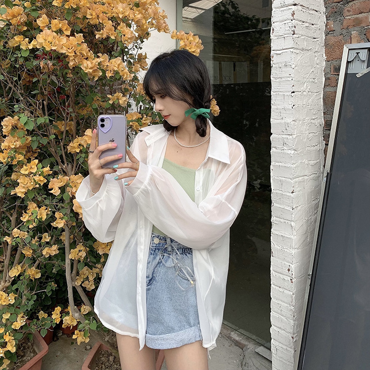 เสื้อเซิ้ต คลุมแขนยาว บาง สไตล์เกาหลี รหัส พร้อมส่ง TS116