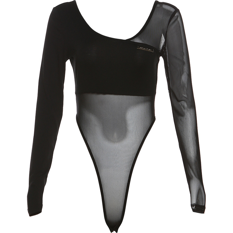 เสื้อบอดี้สูท ซีทรู แขนยาว พร้อมส่งในไทย รหัสCN5079