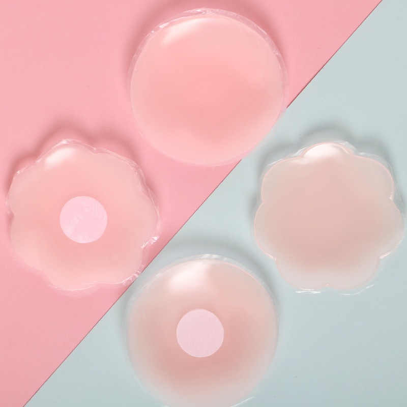 ปิดจุกซิลิโคนกลม ปิดจุกดอกไม้ เนื้อนิ่ม กาวเเน่น นำกลับมาใช้ใหม่ได้ (Bra001,Bra002)