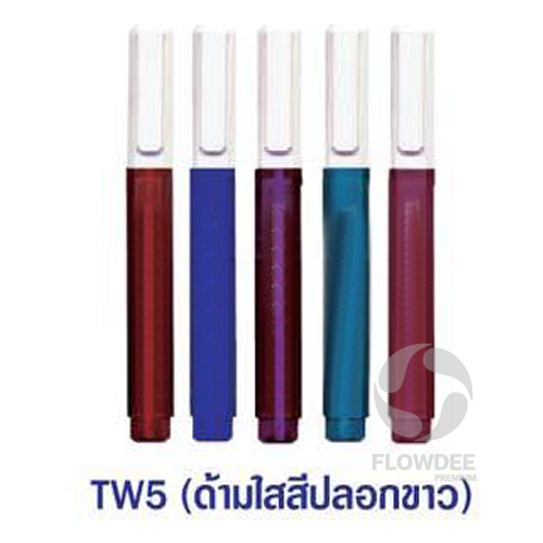 ปากกาพลาสติก (ด้ามใสสีปอกขาว) พรีเมี่ยม FPN040
