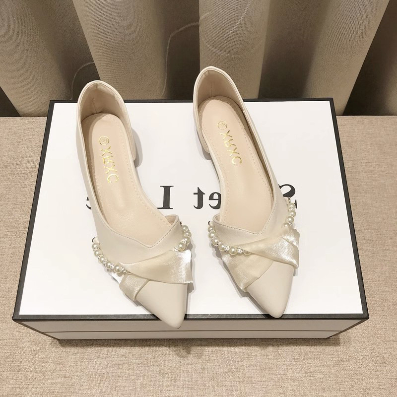 รองเท้าคัชชู รองเท้าสวมปลายแหลม รองเท้ารัดส้นเท้า สไตล์ลูกคุณหนู SHC01