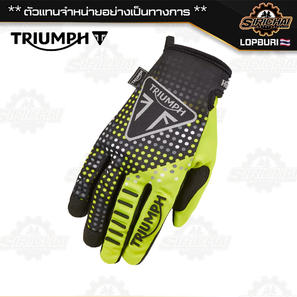 ถุงมือมอเตอร์ไซค์ ถุงมือ Triumph ROLLER MX GLOVE FLURO / BLACK